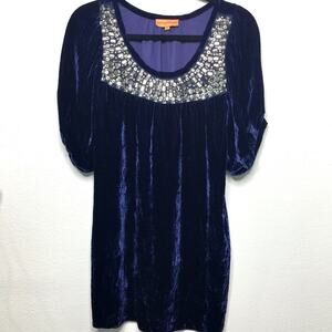 Roberta Freymann Embellished Velour Tunic Size Small